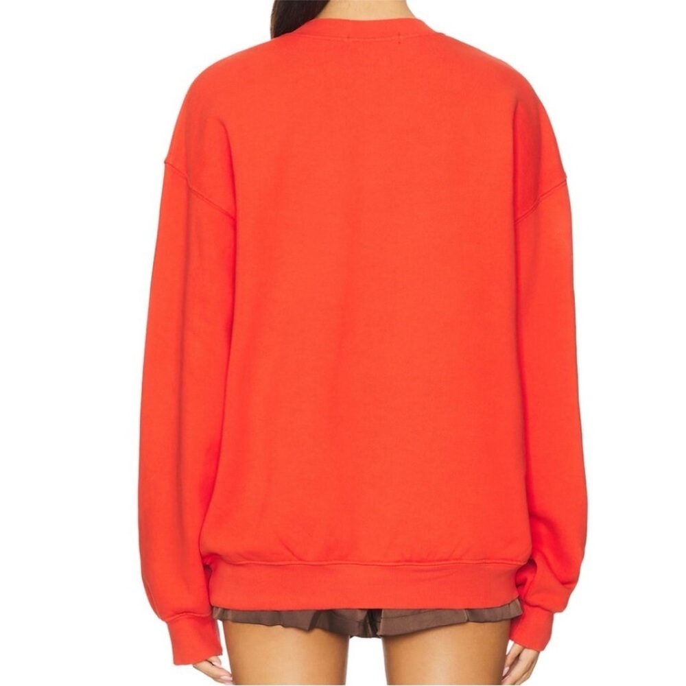 NEW DAYDREAMER  Revolve Cowboy Wanted Boyfriend Crew in Cherry Red Sweatshirt - Picture 3 of 11